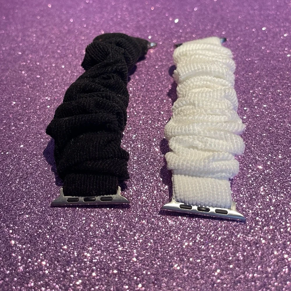 Black and White Scrunchie Apple Watch Bands (20 for Both)